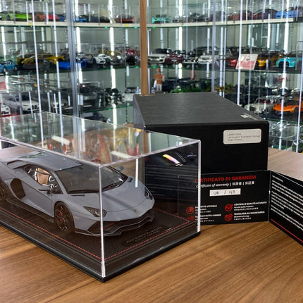 MR Collection Models 1:18 Resin Lamborghini Aventador ULTIMATE Grigio Acheso - collector edition scale model