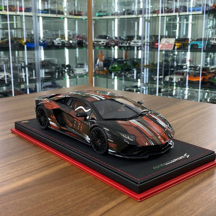 MR Collection Lamborghini Aventador S 1/18 Resin Black & Mix - detailed collector display model