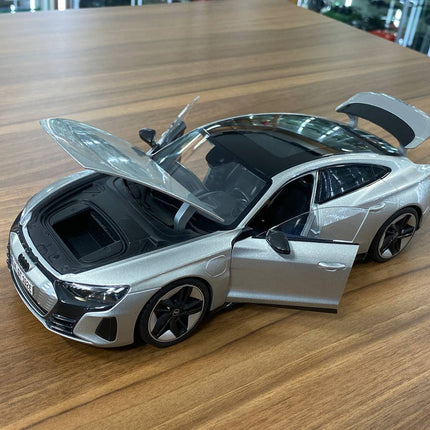 Bburago 1/18 Diecast Audi RS E-tron GT Silver Model Car - detailed die-cast style model
