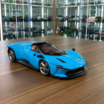 Bburago Ferrari Daytona SP3 1:18 Blue Diecast Model Car - detailed collector display model