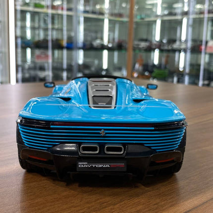 Bburago Ferrari Daytona SP3 1:18 Blue Diecast Model Car - premium collector scale model