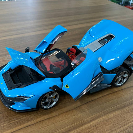 Bburago Ferrari Daytona SP3 1:18 Blue Diecast Model Car - scale model for display