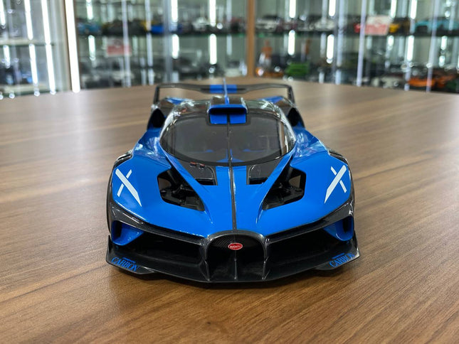 Bburago 1/18 Bugatti Bolide Blue Diecast Model Car - studio product photo of the scale model