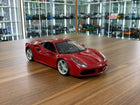 1/18 Diecast Ferrari 488 GTB Red by Bburago Scale Model Car - detailed collector display model
