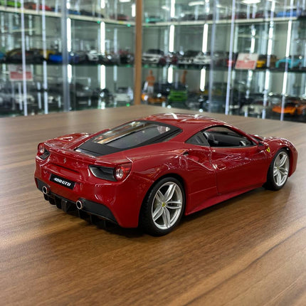 1/18 Diecast Ferrari 488 GTB Red by Bburago Scale Model Car - fine detailed model replica