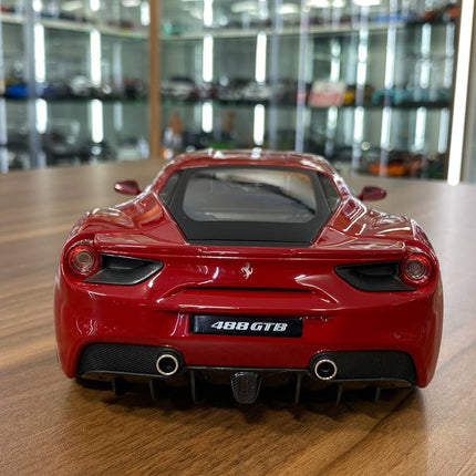 1/18 Diecast Ferrari 488 GTB Red by Bburago Scale Model Car - premium collector scale model