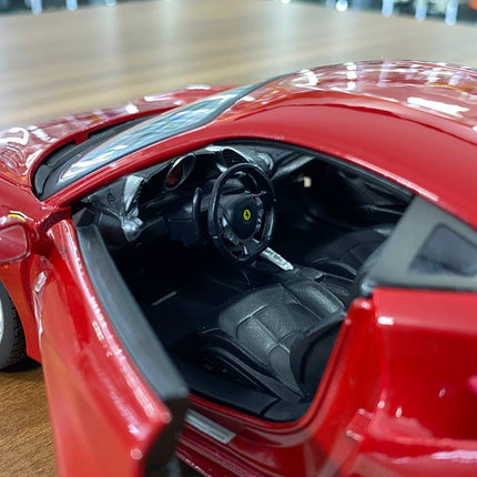 1/18 Diecast Ferrari 488 GTB Red by Bburago Scale Model Car - scale model for display