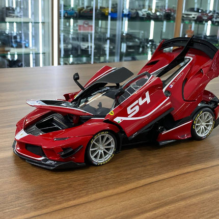 Bburago Signature Series 1:18 Ferrari FXX K EVO #54 Red White Stripe Diecast Model Car - premium collector scale model