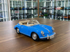 Bburago Porsche 356B Cabriolet 1961 1:18 Blue Diecast Model Car - detailed collector display model