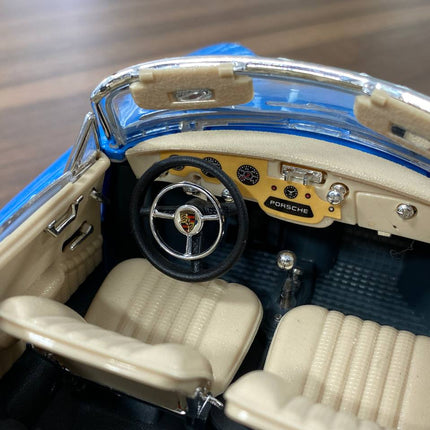 Bburago Porsche 356B Cabriolet 1961 1:18 Blue Diecast Model Car - scale model for display