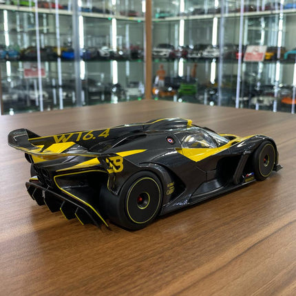 Bburago Bugatti Bolide 1:18 Diecast Model Car Yellow/Grey - fine detailed model replica
