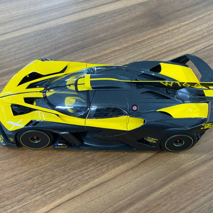 Bburago Bugatti Bolide 1:18 Diecast Model Car Yellow/Grey - detailed die-cast style model