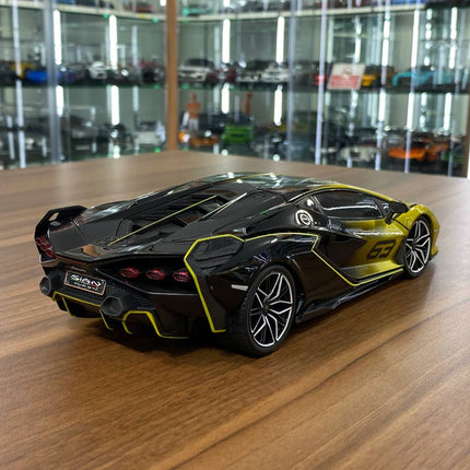 Bburago 1/18 Lamborghini Sián FKP 37 #63 Diecast Model Yellow Black - fine detailed model replica