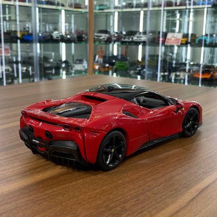 Bburago 1/18 Diecast Ferrari SF90 Stradale Red Scale Model Car - fine detailed model replica
