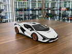 Bburago Lamborghini Sian FKP 37 #63 1:18 White Diecast Model Car - detailed collector display model