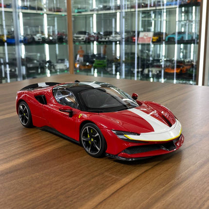 Bburago 1/18 Ferrari SF90 Stradale Red Signature Series Diecast Model Car - detailed collector display model