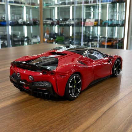 Bburago 1/18 Ferrari SF90 Stradale Red Signature Series Diecast Model Car - fine detailed model replica