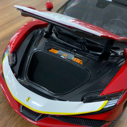 Bburago 1/18 Ferrari SF90 Stradale Red Signature Series Diecast Model Car - scale model for display
