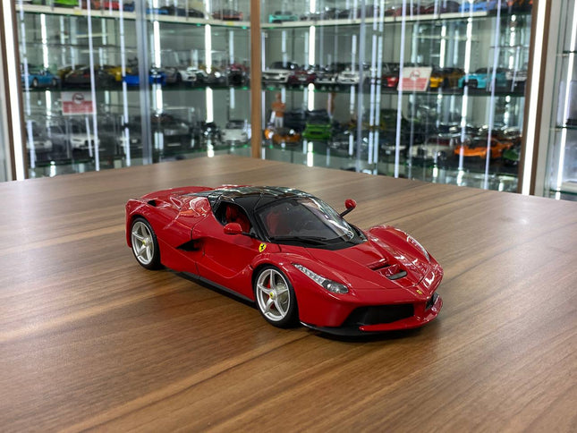 Ferrari LaFerrari 1:18 Red with Black Top Diecast Model Car | Bburago - detailed collector display model