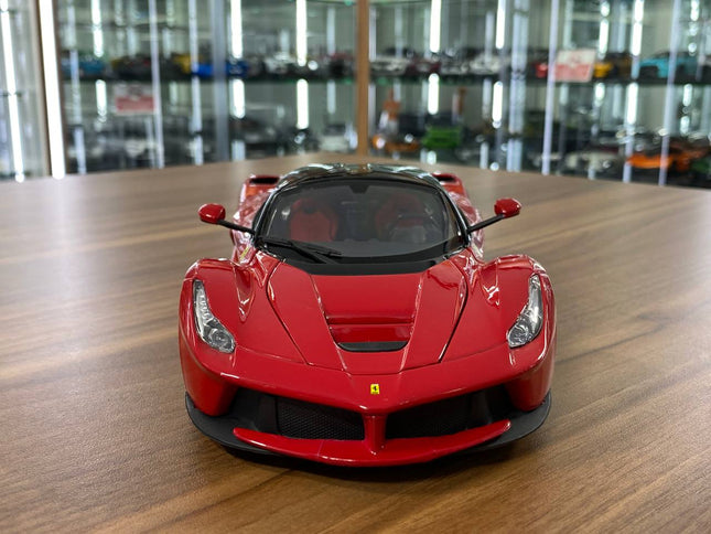 Ferrari LaFerrari 1:18 Red with Black Top Diecast Model Car | Bburago - studio product photo of the scale model