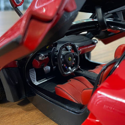 Ferrari LaFerrari 1:18 Red with Black Top Diecast Model Car | Bburago - scale model for display