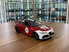 Bburago Alfa Romeo Giulia GTAm #99 1:18 Diecast Model Car Dark Red - detailed collector display model