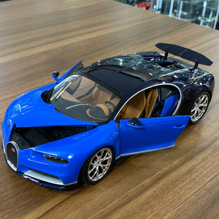 1/18 Diecast 2016 Bugatti Chiron Blue by Bburago Scale Model Car - scale model for display