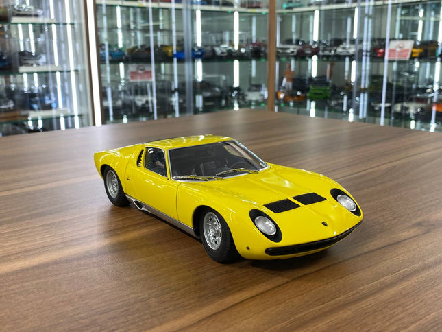 AutoArt Lamborghini Miura SV Yellow 1:18 Diecast Model Car - detailed collector display model