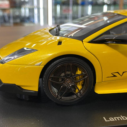 AutoArt Lamborghini Murcielago LP670-4 SV Giallo Orion Yellow 1:18 Diecast Model Car - detailed die-cast style model