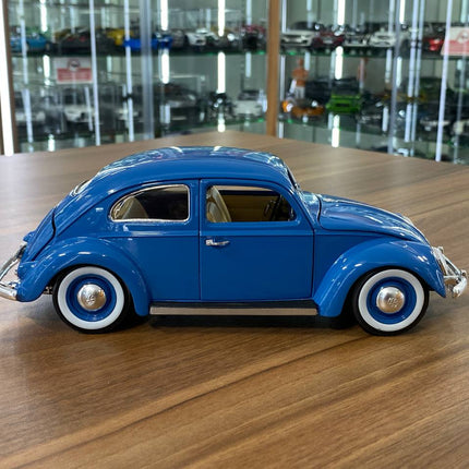 Bburago Volkswagen Kafer Beetle 1955 1/18 Diecast Model Car Blue - collectible scale model car