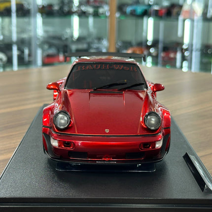 Solido 1/18 Porsche 911 (964) RWB Body Kit Red Metallic Diecast Model - studio product photo of the scale model