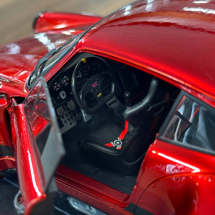 Solido 1/18 Porsche 911 (964) RWB Body Kit Red Metallic Diecast Model - scale model for display