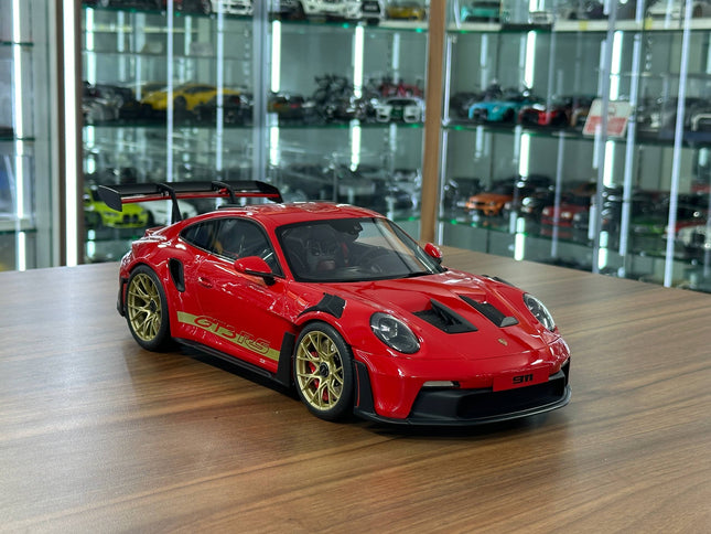 GT Spirit Porsche 911 (992) GT3 RS 1:12 Resin Model Red Gold Rim - detailed collector display model