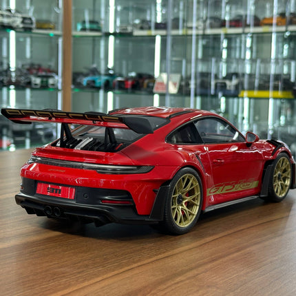 GT Spirit Porsche 911 (992) GT3 RS 1:12 Resin Model Red Gold Rim - fine detailed model replica
