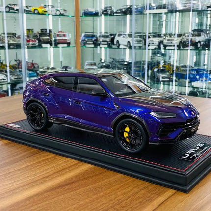 MR Collection Models Lamborghini URUS Performante 1/18 Purple Resin Diecast Model Car - hand-finished display model