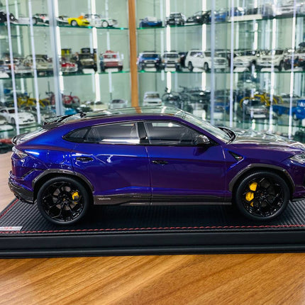 MR Collection Models Lamborghini URUS Performante 1/18 Purple Resin Diecast Model Car - collector display piece