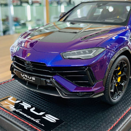 MR Collection Models Lamborghini URUS Performante 1/18 Purple Resin Diecast Model Car - detailed die-cast style model