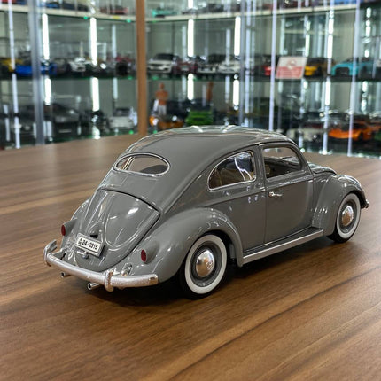 Bburago 1/18 Volkswagen Kafer Beetle (1955) Grey Diecast Model Car - fine detailed model replica