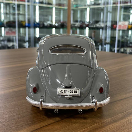 Bburago 1/18 Volkswagen Kafer Beetle (1955) Grey Diecast Model Car - premium collector scale model
