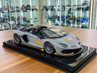 MR Collection 1/18 Lamborghini Aventador Roadster SVJ Matt Grey/Orange Resin Model - detailed collector display model