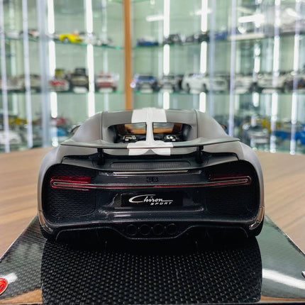 MR Collection 1:18 Bugatti Chiron Sport Resin Model Matt Grey White - fine detailed model replica