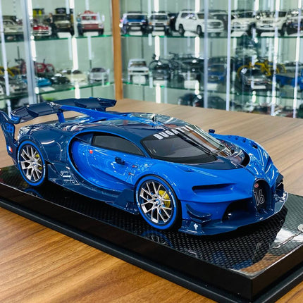 MR Collection Bugatti Vision Gran Turismo 1/18 Resin Model Light Blue Sport Racing Carbon - detailed collector display model