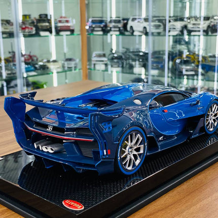 MR Collection Bugatti Vision Gran Turismo 1/18 Resin Model Light Blue Sport Racing Carbon - fine detailed model replica