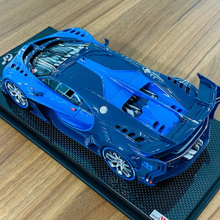 MR Collection Bugatti Vision Gran Turismo 1/18 Resin Model Light Blue Sport Racing Carbon - premium collector scale model