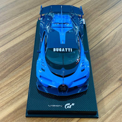 MR Collection Bugatti Vision Gran Turismo 1/18 Resin Model Light Blue Sport Racing Carbon - collector edition scale model