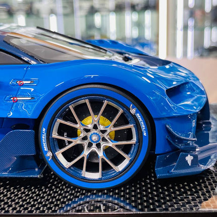 MR Collection Bugatti Vision Gran Turismo 1/18 Resin Model Light Blue Sport Racing Carbon - showroom-quality model replica