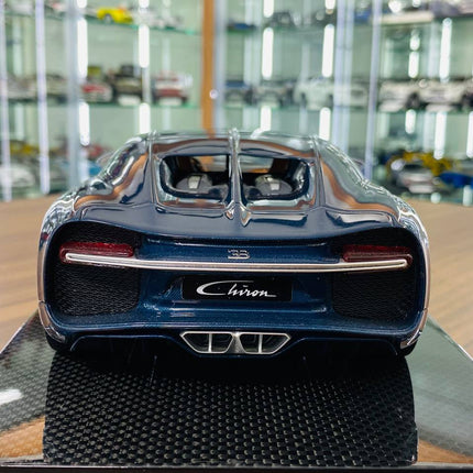 MR Collection Bugatti Chiron 1/18 Resin Model Grey/Blue Limited 499 Pieces - premium collector scale model