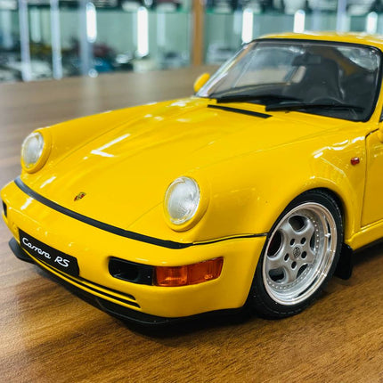 Solido Porsche 911 3.8 RS 1:18 Diecast Model Car Yellow - scale model for display