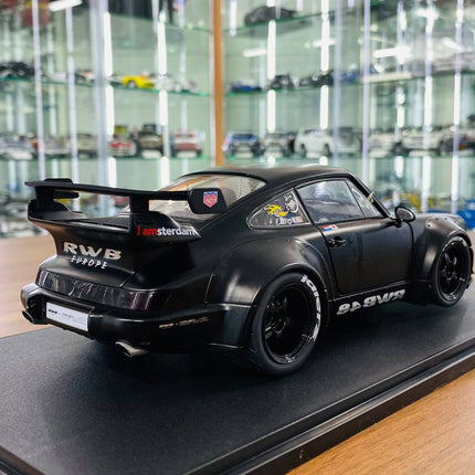 Solido Porsche RWB Darth Vader 1/18 Diecast Model Car Matt Black - scale model for display
