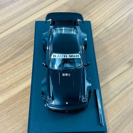 Solido Porsche RWB Darth Vader 1/18 Diecast Model Car Matt Black - studio product photo of the scale model